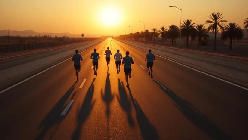 ADNOC Abu Dhabi Marathon: running race at Al Manhal, United Arab Emirates