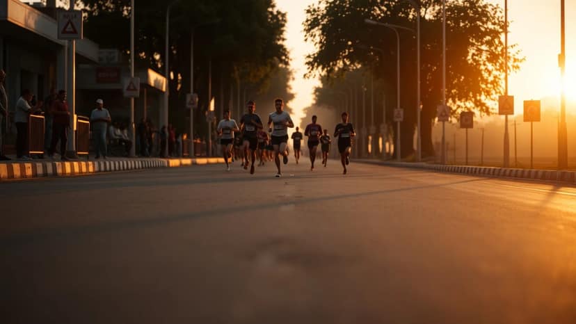 AU Jaipur Marathon: running race at Jaipur Municipal Corporation, India