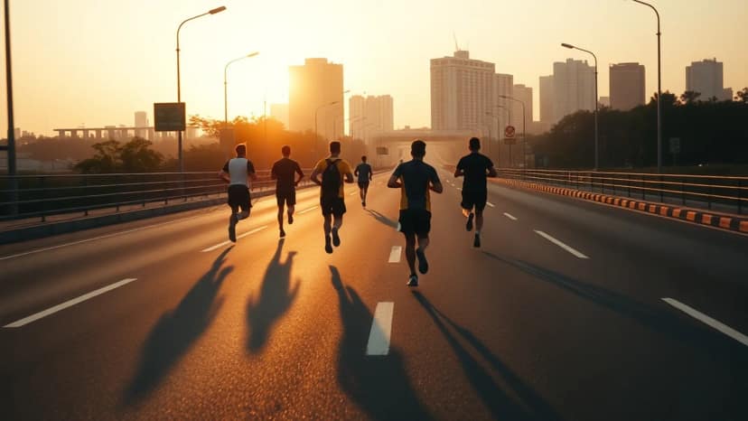 Bangkok Midnight Marathon: running race at Bangkok, Thailand