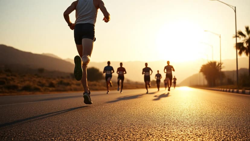 Beirut Marathon: running race at Mussaitbeh, Lebanon