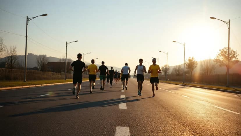 Chongqing International Marathon: running race at Yuzhong District, China