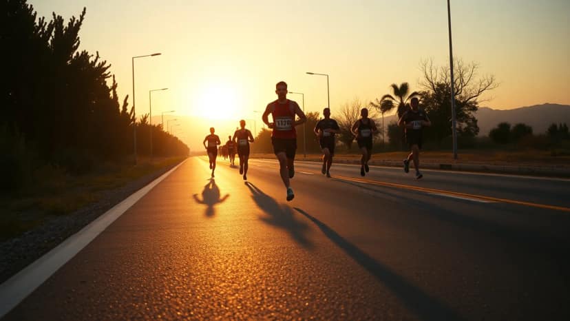 Crete Marathon: running race at Municipality of Milopotamos, Greece