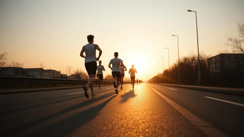 Hangzhou Marathon: running race at Gongshu District, China