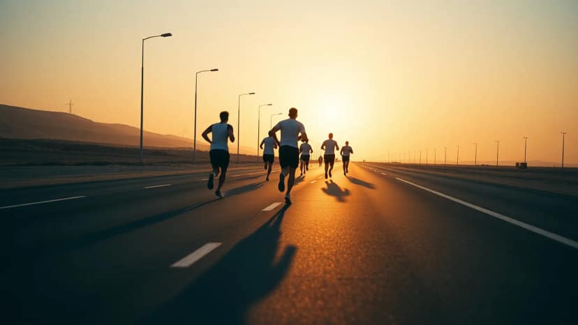 Muscat Marathon: running race at Bait al Falaj, Oman