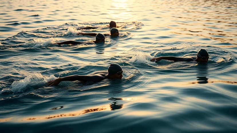Oceanman Bali: swimming race at Nusa Dua, Indonesia