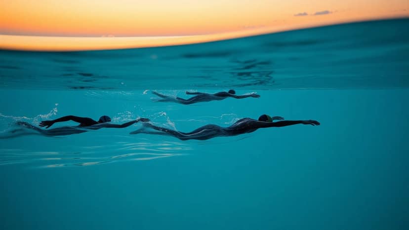 Oceanman Maafushi Island: swimming race at Maafushi, Maldives