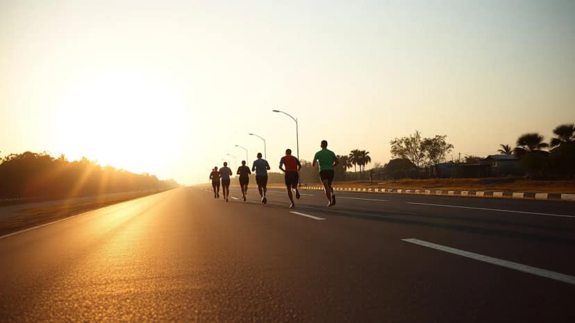 SKF Goa River Marathon: running race at Mormugao, India