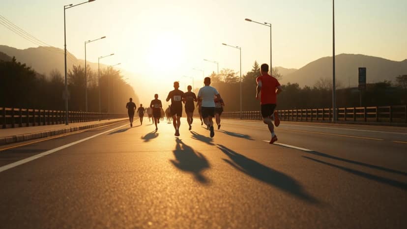 Zengwen Reservoir Marathon: running race at Dapu Township, Taiwan