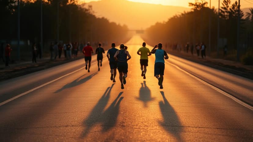 Amman International Marathon: running race at Marka Sub-District, Jordan