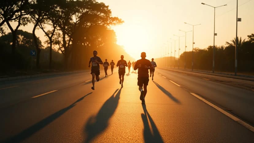 Angkor Empire Marathon: running race at Khan Mean Chey, Cambodia