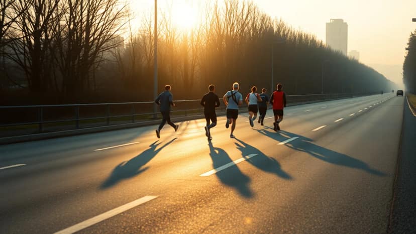 Beijing Marathon: running race at Dongcheng District, China