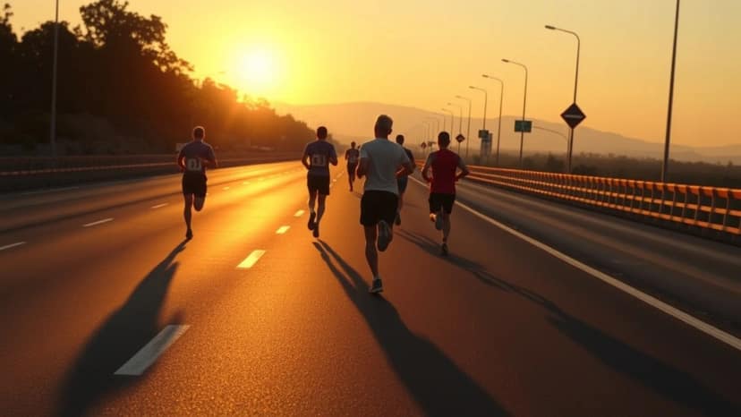Buriram Marathon Presented by Chang Mineral: running race at Sakae Phrong Subdistrict, Thailand