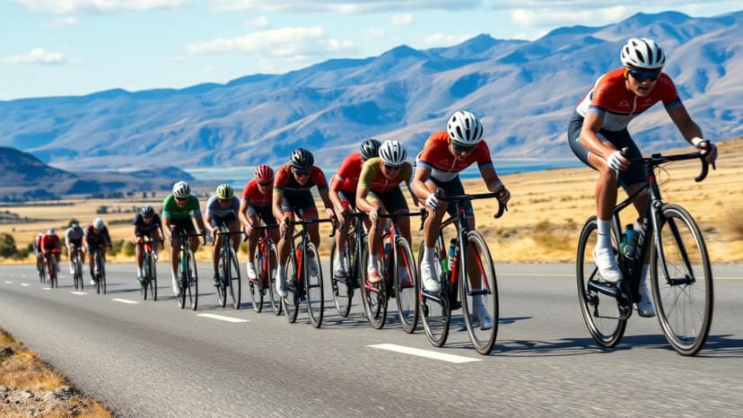 Lake Taupo Cycle Challenge: cycling race at Lake Taupo, New Zealand